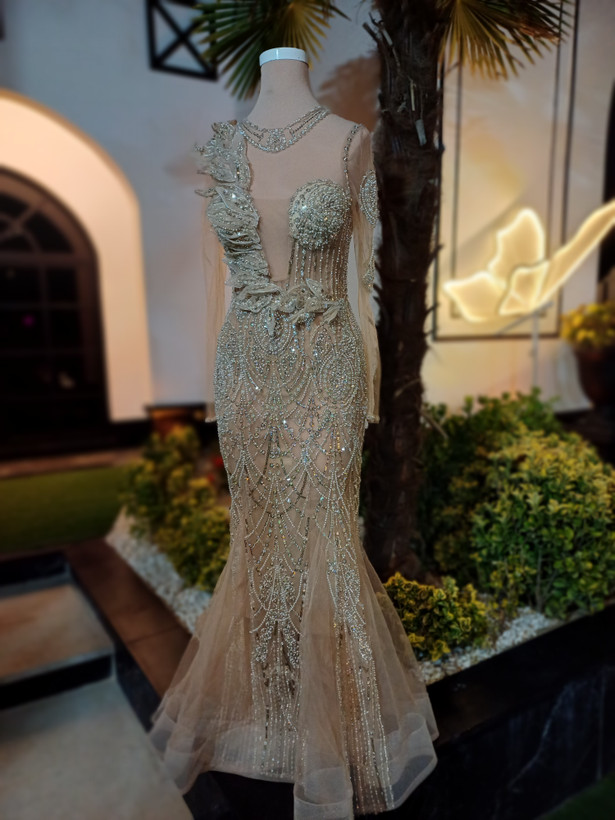 لباس شب گن دوزی شده