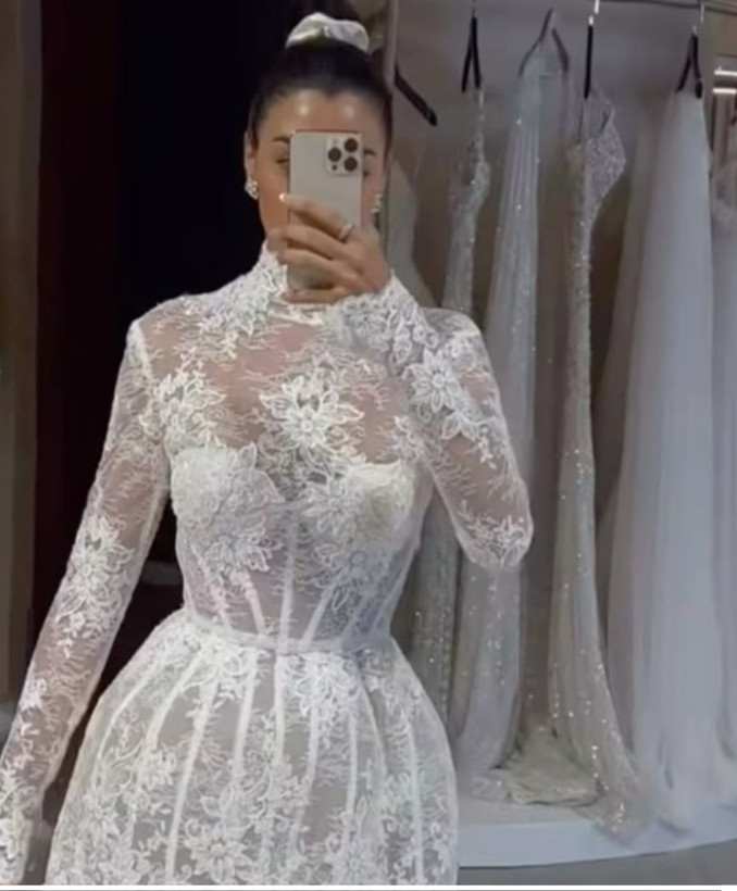 لباس عروس اروپایی با دامن حجمی