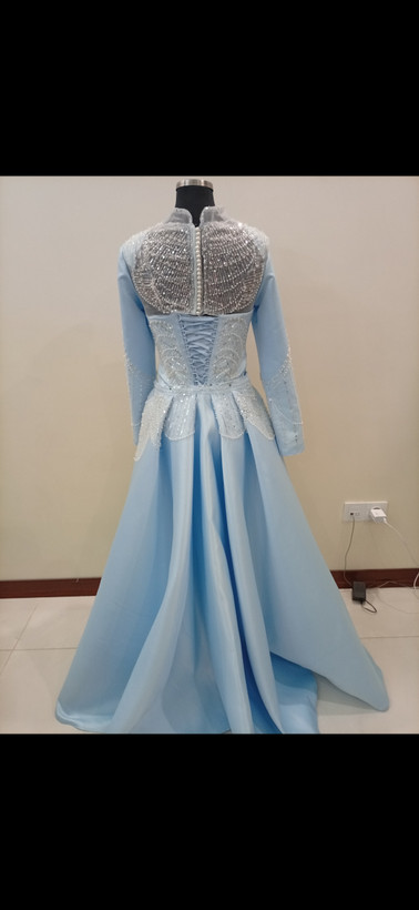 لباس مجلسی آبی یخی