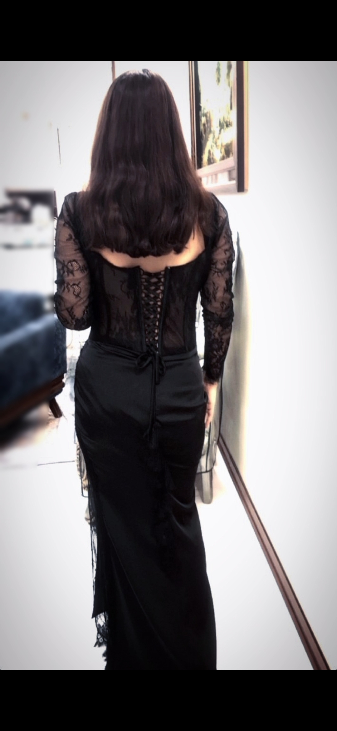 لباس شب مشکی آستین بلند